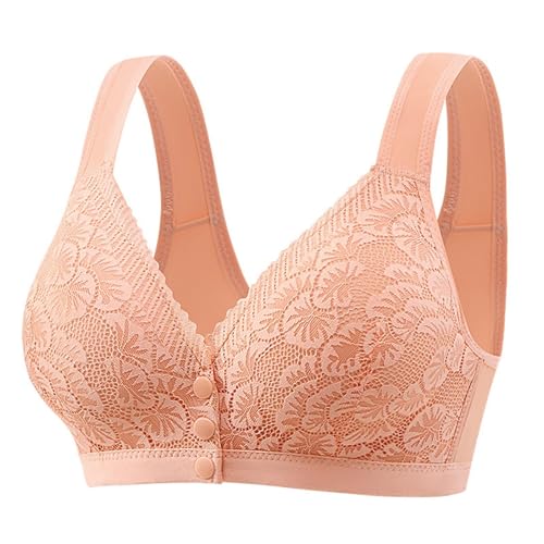 Sujetador para mujer sin aros, push up, cómodo, fuerte sujeción, elegante, cuello de pico, seductor, transpirable, cómodo, ligero, adecuado para el día a día, rojo, 36B