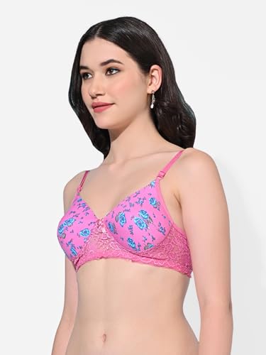 Image of FIMS - Fashion is my style Women Cotton Blend Padded Non-Wired Everyday Bra Pack of 1 Cup- B Multicolor