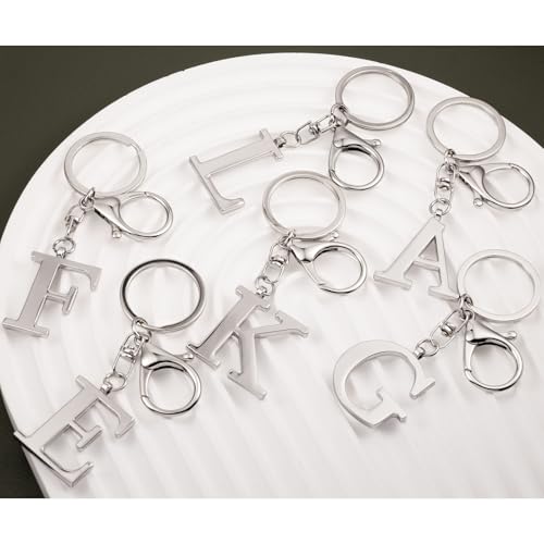 LAXPICOL Gold Letter A-Z Keychain for Women Bag Charms Purse Charms For Handbags Metal Alphabet Initial Letter Keychain