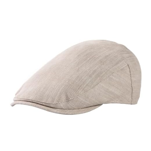 TOP-EX Mens XXL Flat Caps Summer Cap for Large Head 100% Irish Linen Caps for Men Adjustable Breathable Natural Beige