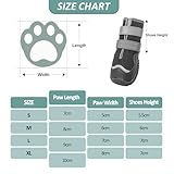 OHCOZZY Wasserdicht Hundeschuhe, Anti-Rutsch Hundestiefel mit reflektierenden Riemen, Verschleißfeste Gummisohle Hundeschuhe Pfotenschutz fürkleine, Mittlere und Große Hunde 4 Stück(M, Schwarz)