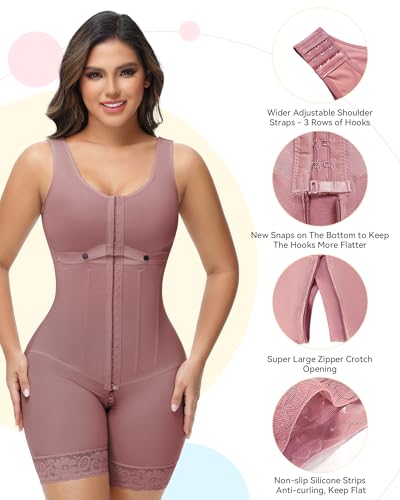 SHAPSHE Fajas Colombianas Moldeadoras Full Body Shaper Postparto Post Surgery Stage 2/3 Tummy Control Compression Garment4