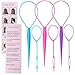 Schembo Topsy Tail Hair Tool Set - 6pcs Loop Styling Tool, Ponytail Pull Through, Two Sizes, 3 Colors (Pink/Purple/Blue) for Women, Girls & Kids
