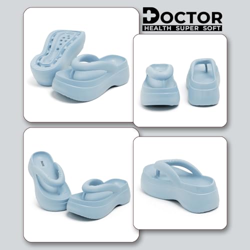 Image of DOCTOR HEALTH SUPER SOFT Women Thick Sole EVA Flip Flops | Soft Cushioned Comfort Slippers | Lightweight Anti-Slip Casual Sandals for Indoor Outdoor Everyday Wear