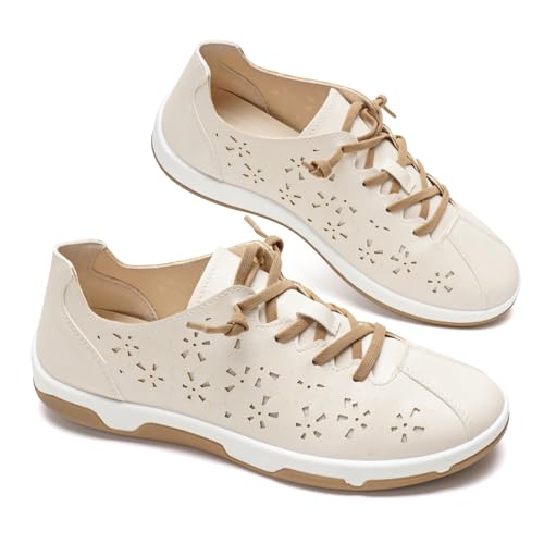 GLAMORA Chaussures Femme Scratch Perforées Respirantes Semelle Épaisse Souple Antidérapante Amortissante Légères Fermeture Rapide Confort Marche Bicolore...