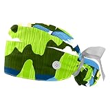 MALPLENA Lot de 2 bonnets de travail avec bouton Vert Paysage de montagne Cascade, Multicolore, One Size-M