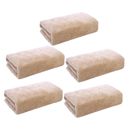 PATKAW 5 Piezas Paño De Lavado Maquillaje Paño De Cara Toalla De Limpieza Facial Paño De Secado Rápido Toallas De Maquillaje Paño Removedor De Maquillaje Paño Reutilizable Color Caqui