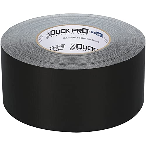 Image of Duck Pro by Shurtape Professional Grade, Industrial Colored Cloth Duct Tape for Industrial Color-Coding, HVAC and Automotive, 72mm x 60yd, 10.0 mil, Black, 1 Roll (105479)