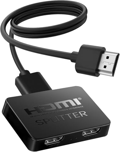 FERRISA HDMI 4K z 12o HDMI Xvb^[ 2ʓo Splitter 1 in 2 Out 3D HDCP1.4 ƒpQ[@/HDTV/DVDv[[/p\RɓKp USBdP[u&2.0P[ut