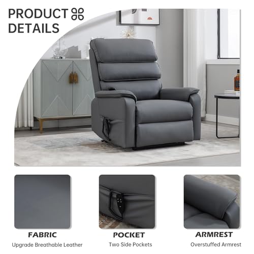 Sillón reclinable moderno eléctrico cuero miniatura 5