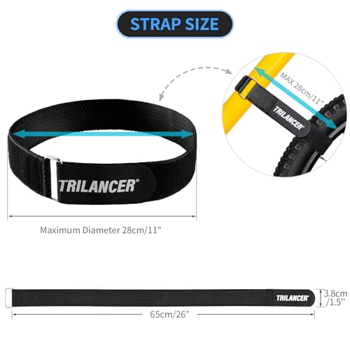 Trilancer Bike Rack Straps, 2-Pack Adjustable Bike Wheel Stabilizer Strap with Hook and Loop for Car and Wall Mount, for Transportation and Storage (26'' x 1.5'') - Thumbnail 2