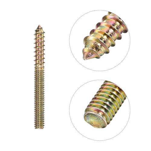Image of uxcell 3 /8-16x3-1 /2 Hanger Bolts, 8pcs Double Ended Screws Wood Dowel Screws for Furniture