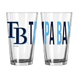 Logo Brands MLB Overtime 16oz Pint Glass (Tampa Bay Rays)