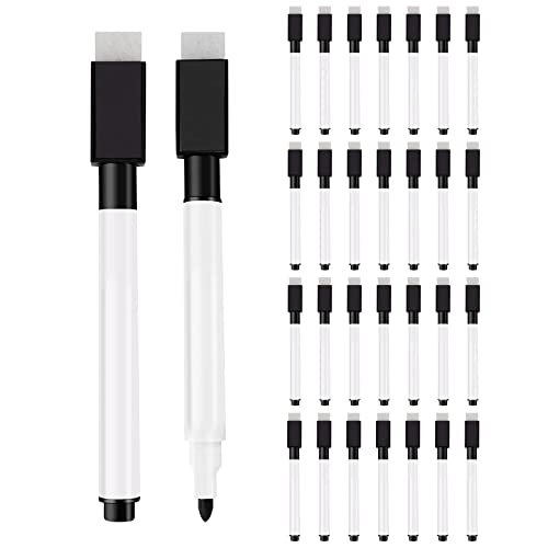 KHDULQ 30 Stück Folienstift Abwischbar Schwarz, Whiteboard Marker Schwarz, Whiteboard Stifte Abwischbar, Tafelstifte Abwischbar, Stift Abwischbar, for Home School Office Whiteboard Pinnwand Marker Cover
