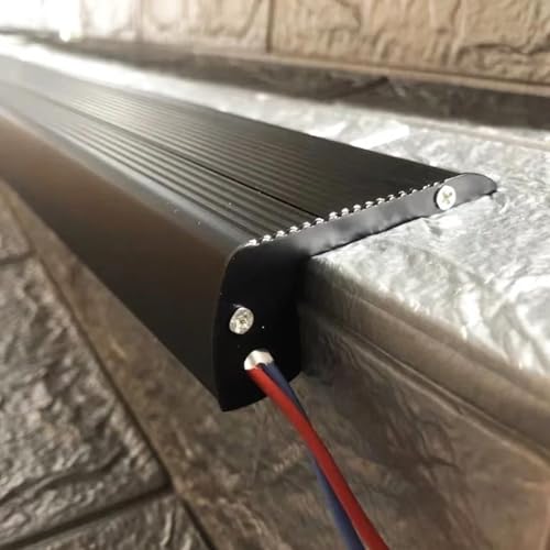 Protectores LED de aluminio para escalera con tapas y canal de escalón de superficie 5