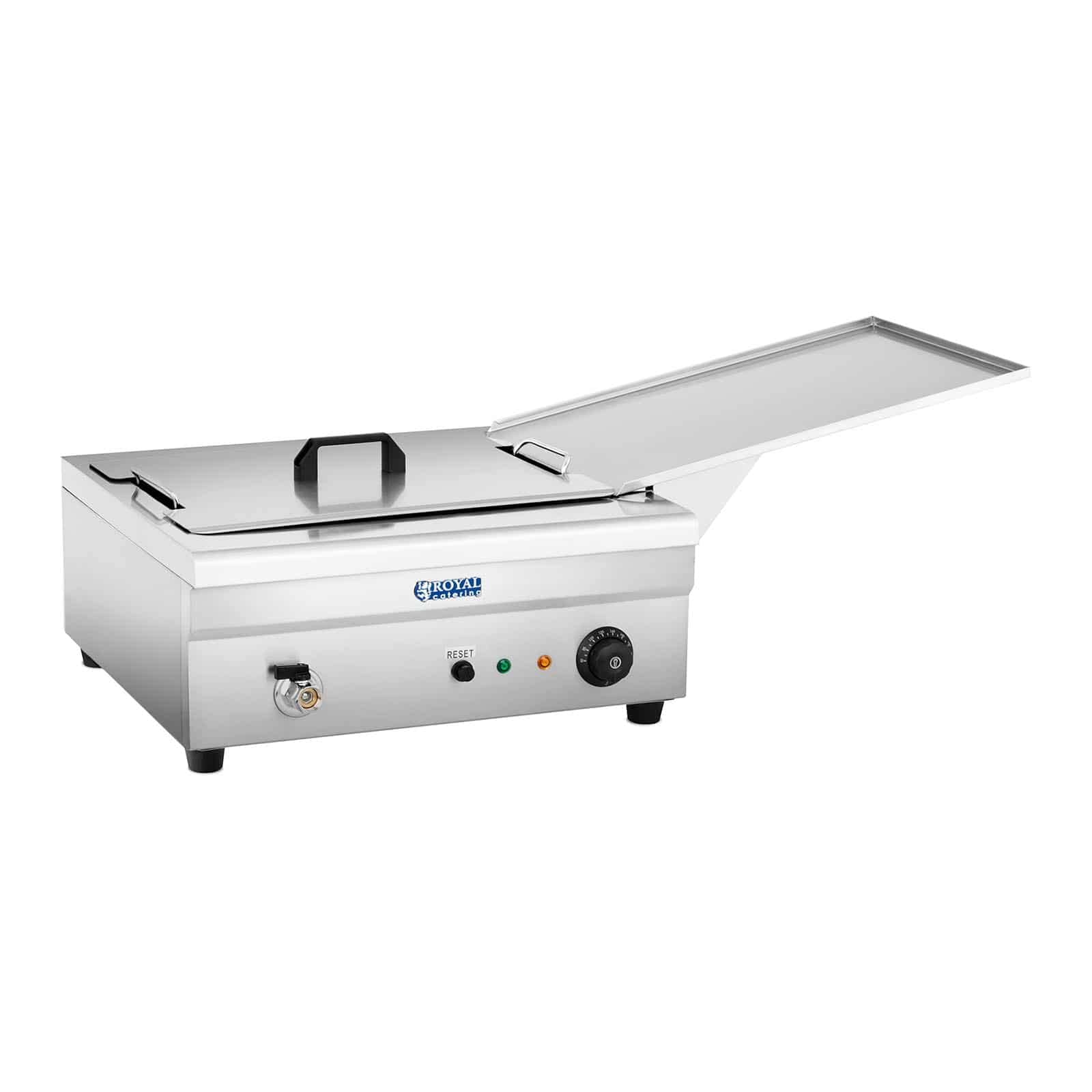 Royal Catering Friggitrice per Pasticceria Friggitrice Elettrica RCBG-18STHB (Zona Fredda, 3.200 W, 18 L, Acciaio inox)