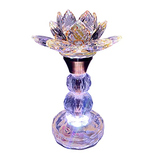 RAYWILL 蓮花 蓮華 仏花 蓮の花 仏具 蓮の花 ロータス 蓮 LED クリスタル 7色変化 はすはな 仏壇 仏具 仏前 法事 法要 お盆 命日 盆飾り おしゃれ (1, M)