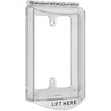 Safety Technology International, Inc. STI-6519 Single-Gang Hinged Clear Protective Polycarbonate Cover Multipurpose with Mounting Plate