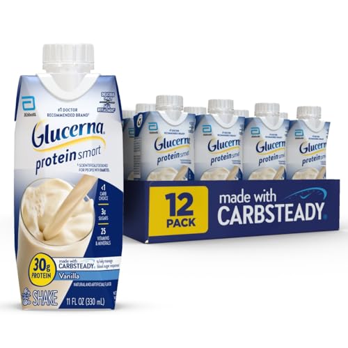 Glucerna Protein Smart Diabetes Care Shake, Vanilla, Diabetic Meal Replacement to Support Blood...