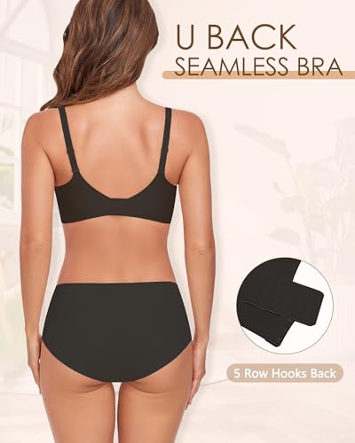 Women Wireless Bra No Underwire Fixed Molded Cup Seamless Push Up Bras for Women Soft Support Regular and Plus Size - Image 3