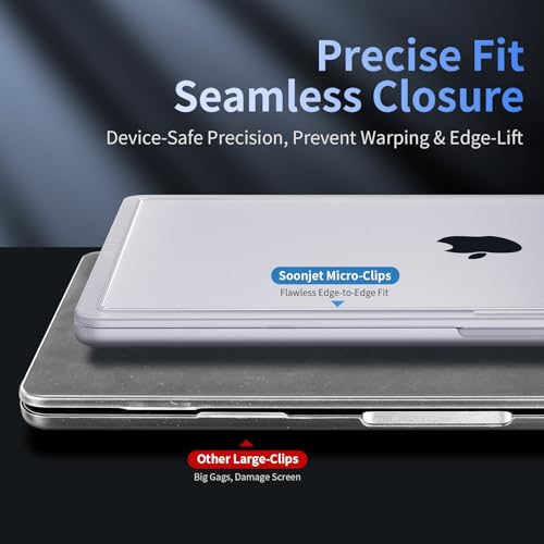 Image of Soonjet for MacBook Air 15 inch Case | M5 M4 M3 M2 2026 2025-2023 | Crack-Resistant Upgrade | Thinner, Lighter, Tougher | Protective Hard Shell Laptop Cover | A3448 A3241 A3114 A2941 | Matte Clear