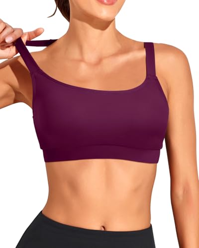 Image of Tempt Me Women Sports Bra Swim Crop Tops Only | Scoop neck, Bathing suits top, Removable cups, Adjustable straps