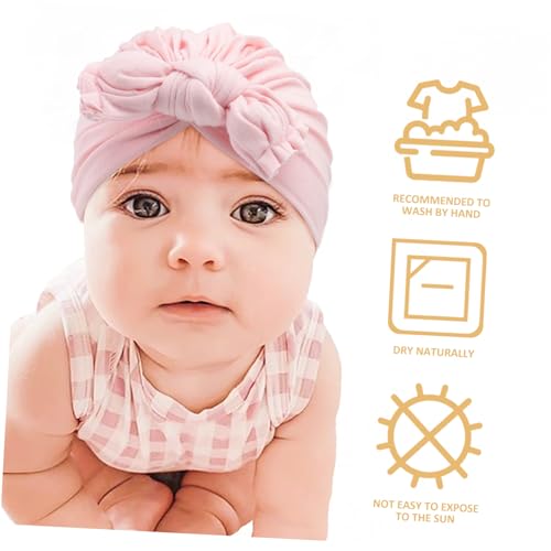 3pcs Newborn Knotted Pullover Hat Set Soft Cotton Bow-Knot Winter Hat for Infant Ear Protection Unisex Outdoor Headgear for Babies3