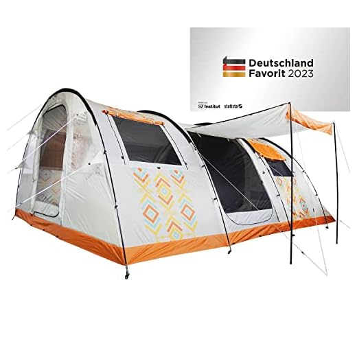 Skandika Gotland 6 - Tienda de campaña Familiar - mosquiteras - Suelo Cosido en Forma de bañera - túnel (Boho diseño)