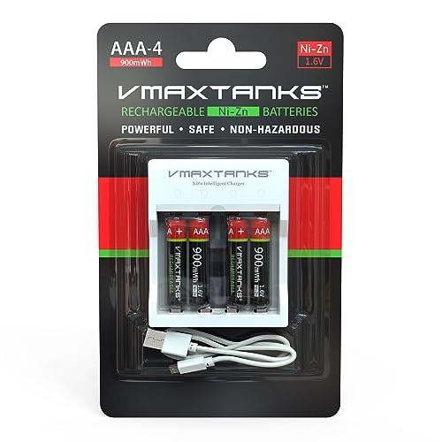VMAX AAA-4CH Ni-Zn Rechargeable AAA 4 Pack Batteries for