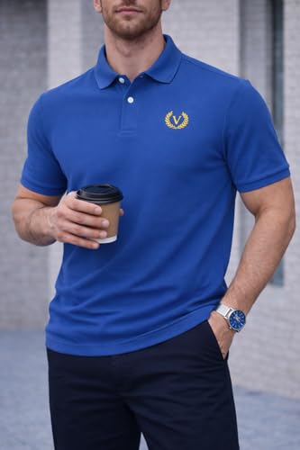 Image of Mack Jonney Men's Cotton Polo T-Shirt|Solid Regular Fit|Half Sleeve Collar T-Shirt for Casual Wear-MJ-32