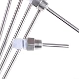 Termopozo de acero inoxidable con conexión roscada 12 NPT para sensores de temperatura en entornos industriales (100 mm)