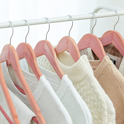 Rosos Cedar Hangers For Closet 20 Pack, Wooden Hangers With Smooth Notches, Sturdy Cedar Wood Coat Hangers With 360 Rotating Hook Great For Refresh Closet #TOP1