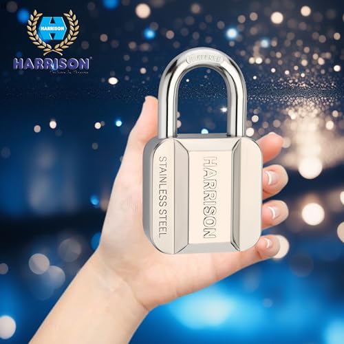 Image of Harrison Padlocks /Square Padlock 60mm with 3 Keys 0584 Pack of 1 /Padlock, Padlocks, Locks for Home, Locks for Main Door, gate Lock