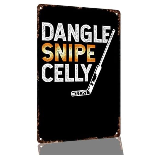 Dangle Snipe Celly Hockey Metal Sign 8 x 12 Inch