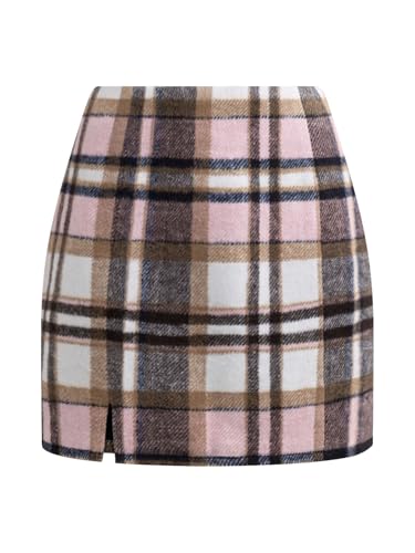 NIMIN Plaid Mini Skirts for Women High Waist Fall Winter 2025 Bodycon Pencil A-Line Skirt