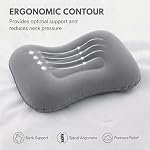 1 Multi-Purpose Inflatable Pillow, Suitable for Travel, Home, Work, and Camping-Foldable, Portable Press-on Neck Pillow, Comfortable for Sleeping Anytime, Anywhere,Grey