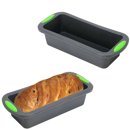 Shwdsy 2 Stück Brotformen zum Backen, Silikon Brotbackform, Rechteckig Silikonbackform Kastenform, Hitzebeständig Silikon Kastenform, zur Herstellung von Kuchen, Brot und Salat