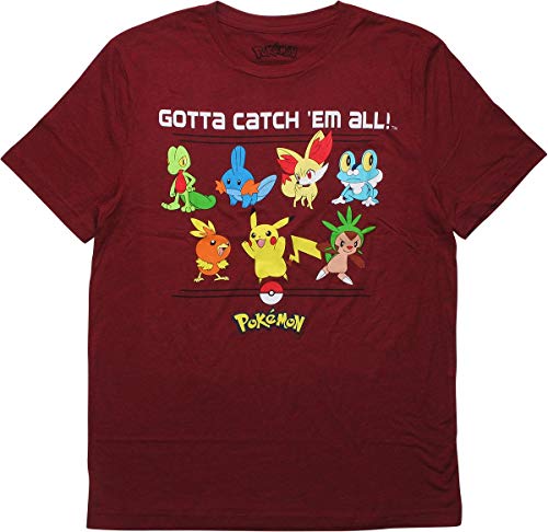 Pokemon Gotta Catch Them All Adult T-Shirt, Medium Red