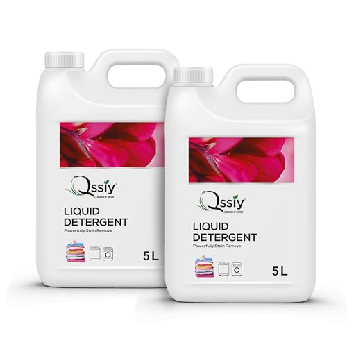 Image of Qssiy Liquid Laundry Detergent 10L Can, Lily, Concentrated Stain Remover for Hand & Machine Wash (Front /Top Load, HE)