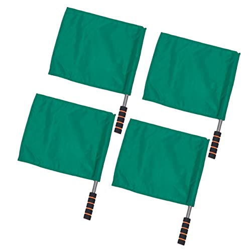 BESPORTBLE Racing Flags for Race Track Neon Referee Flag 4pcs Sports Flag Set Stainless Steel Pole