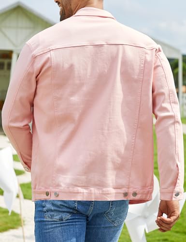 Image of Bindefon Denim Jackets for Men Trucker Jean Jacket Unlined Coats Spring Fall Outfits