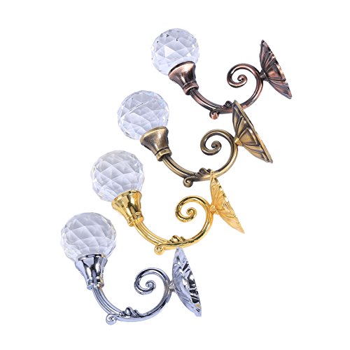 Cortina de vidro de cristal metálico Yosoo, suporte de gancho para pendurar para janela de parede, u