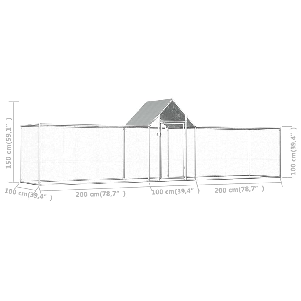 Artykuły dla zwierząt - kurnik 5 x 1,5 m stal ocynkowana, zwierzęta i artykuły dla zwierząt domowych