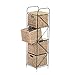 HOMCOM Estanteria Metal Estantes 20x20x78cm 4 Cajones Cesta Mimbre Almacenamiento Nuevo