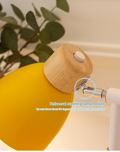 Luminária de Mesa Retrátil com Base de Madeira Abajur Preto