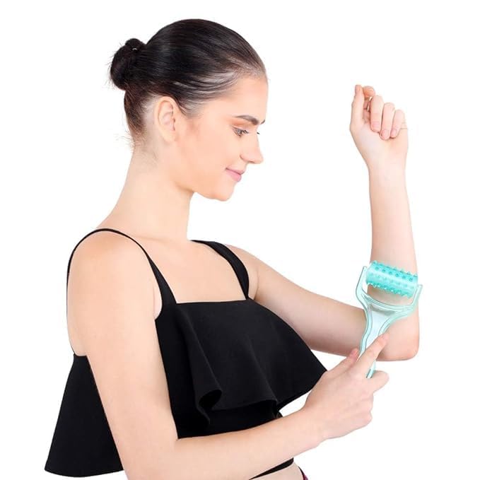 Acupression Handy Muscle Roller Massager for Pain Relief | Deep Tissue Acupressure Roller Stick for Neck, Back, Arms, Legs & Body | Easy-Grip Manual Massage Roller for Muscle Relaxation & Blood Circulation (Multicolour) 2