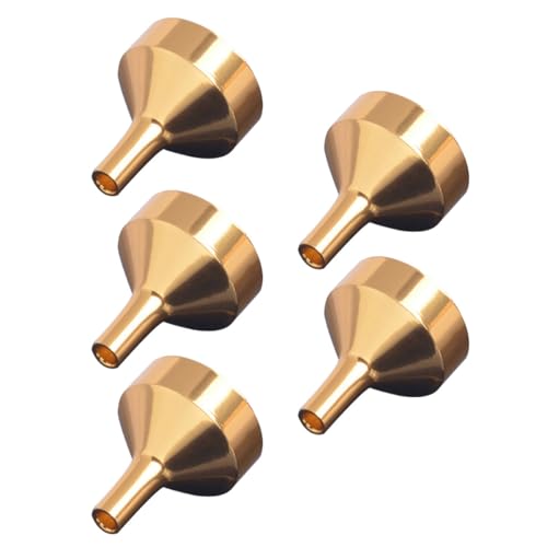 jojofuny Embudos Pequeños de Acero Inoxidable Dorado 5 Unidades para Aceites Esenciales y Perfumes Mini Embudos Metálicos Reutilizables para Transferencia Precisa de Líquidos en Cocina