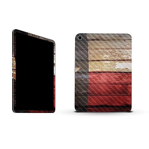 Image of MightySkins Carbon Fiber Skin Compatible with Apple iPad 10.9 inch 10th Gen (2022) Full Wrap Kit - Texas Shiplap | Protective, Durable Textured Carbon Fiber Finish | Easy to Apply | Made in The USA
