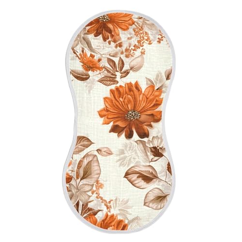 2 Pack Baby Burp Cloths, Soft Absorbent Burping Cloths for Babies, Cotton Milk Spit Up Rags, Large Size for Newborns, Baby Boys and Girls (Autumn Blush Floral Pattern)