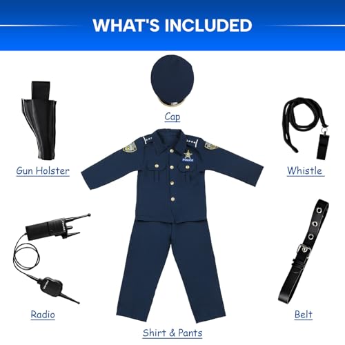 Deluxe Police Dress Up Costume Set - Small 4-6